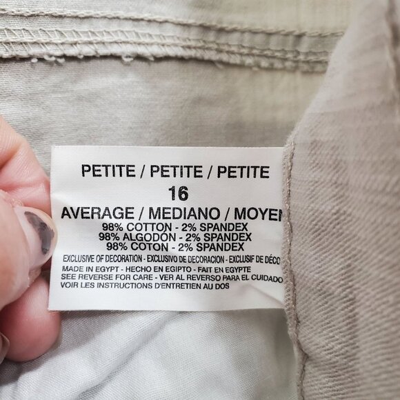 Gloria Vanderbilt Woman's Petite Amanda Khaki Tapered Leg Mom Jeans Plus Sz 16P - Picture 5 of 7